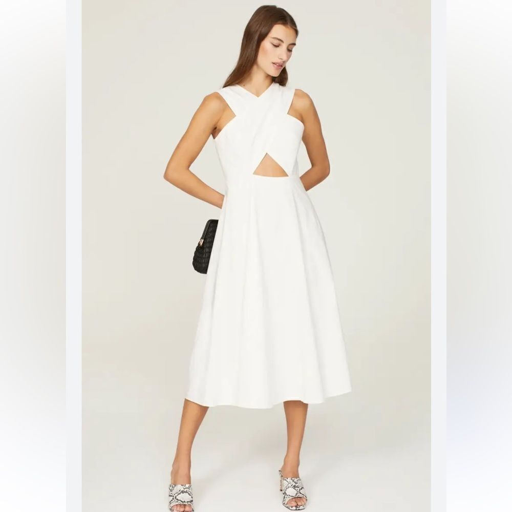 Rosetta Getty White Criss Cross Neck Dress